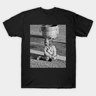 Daily Life B&W #1 - Shy Little Girl T-Shirt